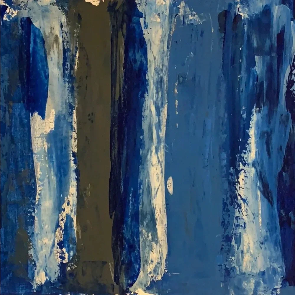 Original Art - blues, grey and white 9x12